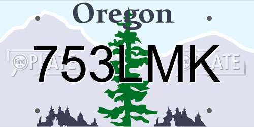 753LMK Oregon License Plate