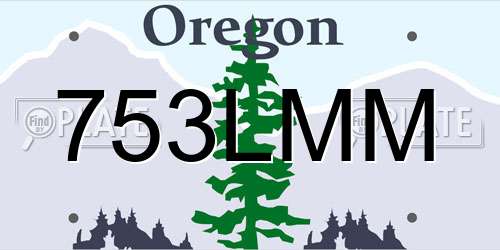 753LMM Oregon License Plate
