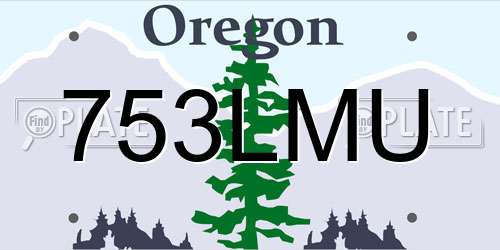 753LMU Oregon License Plate
