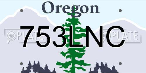 753LNC Oregon License Plate