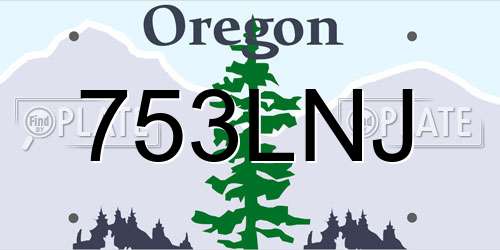 753LNJ Oregon License Plate