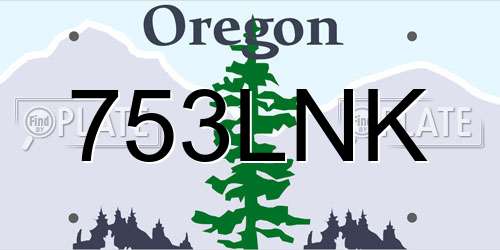 753LNK Oregon License Plate