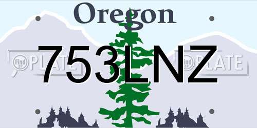 753LNZ Oregon License Plate