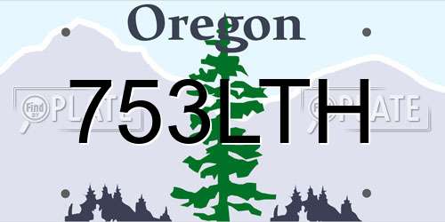 753LTH Oregon License Plate