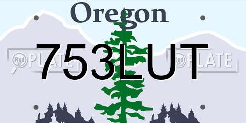 753LUT Oregon License Plate