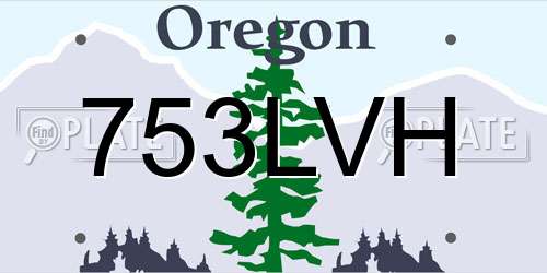 753LVH Oregon License Plate