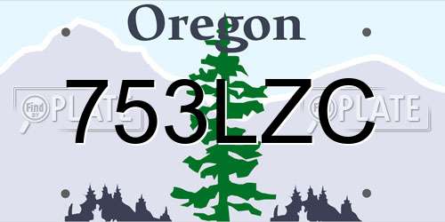753LZC Oregon License Plate