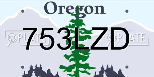 753LZD Oregon License Plate