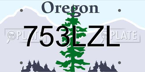753LZL Oregon License Plate