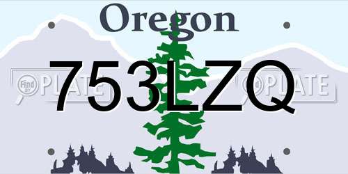 753LZQ Oregon License Plate