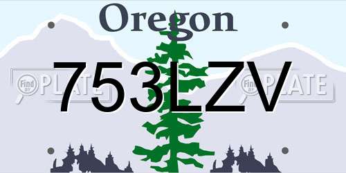 753LZV Oregon License Plate