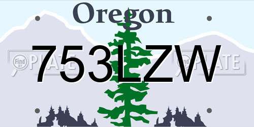 753LZW Oregon License Plate