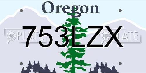 753LZX Oregon License Plate