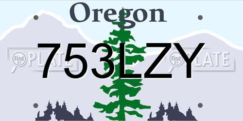 753LZY Oregon License Plate