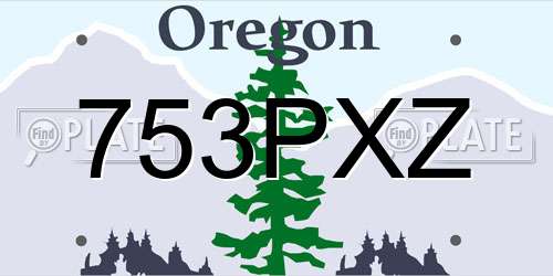 753PXZ Oregon License Plate