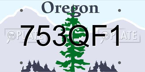 753QF1 Oregon License Plate