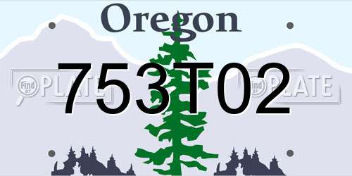 753T02 Oregon License Plate