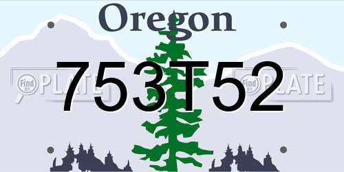 753T52 Oregon License Plate