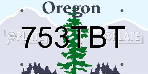 753TBT Oregon License Plate