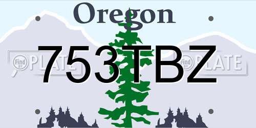 753TBZ Oregon License Plate