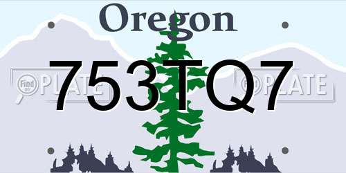 753TQ7 Oregon License Plate