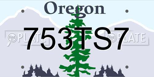 753TS7 Oregon License Plate
