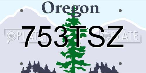 753TSZ Oregon License Plate