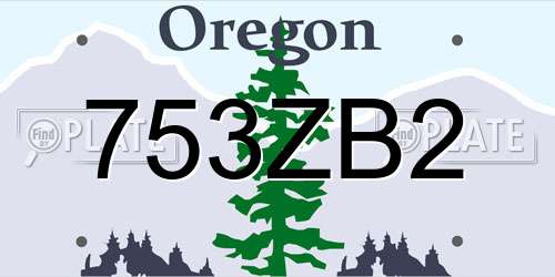 753ZB2 Oregon License Plate