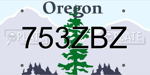 753ZBZ Oregon License Plate