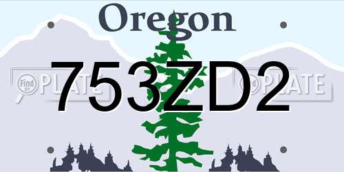 753ZD2 Oregon License Plate