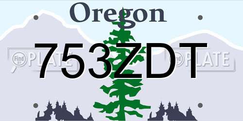 753ZDT Oregon License Plate