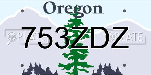 753ZDZ Oregon License Plate
