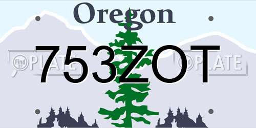 753ZOT Oregon License Plate