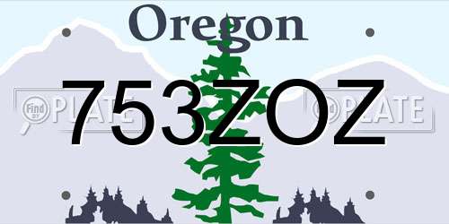 753ZOZ Oregon License Plate