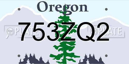 753ZQ2 Oregon License Plate
