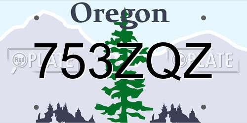 753ZQZ Oregon License Plate
