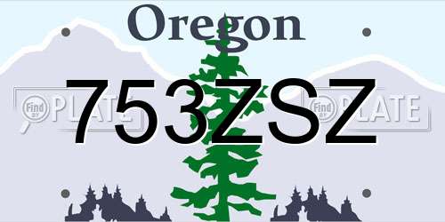 753ZSZ Oregon License Plate