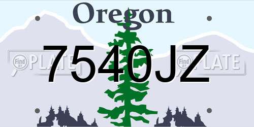 7540JZ Oregon License Plate