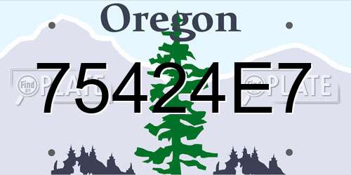 75424E7 Oregon License Plate