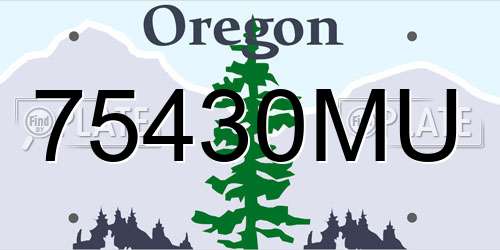 75430MU Oregon License Plate