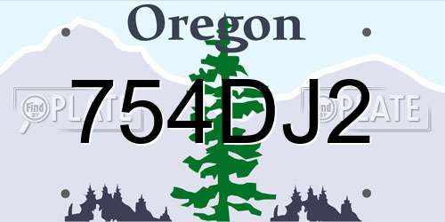 754DJ2 Oregon License Plate
