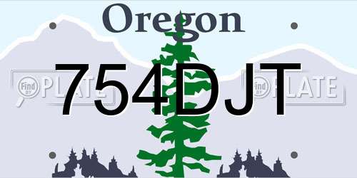 754DJT Oregon License Plate