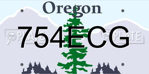 754ECG Oregon License Plate