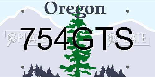 754GTS Oregon License Plate