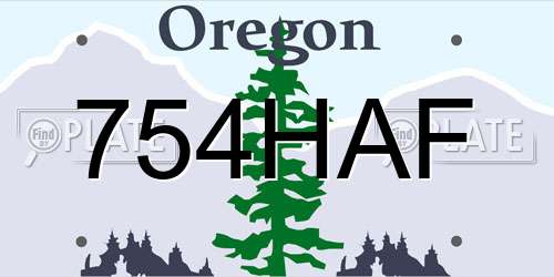 754HAF Oregon License Plate