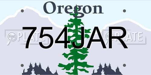754JAR Oregon License Plate