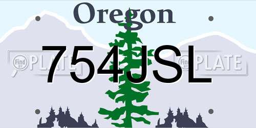 754JSL Oregon License Plate