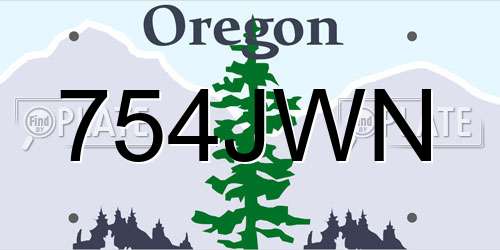 754JWN Oregon License Plate