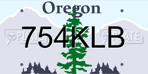 754KLB Oregon License Plate
