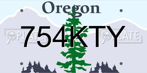 754KTY Oregon License Plate